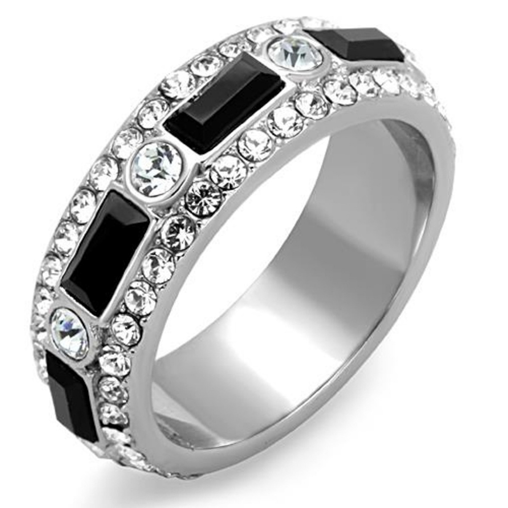 Black Baguette Stainless Steel Eternity Ring